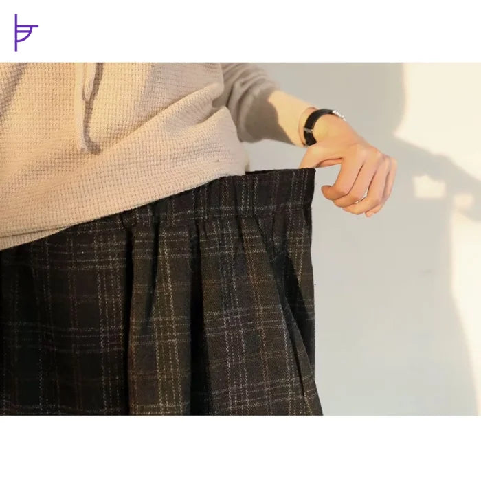 Ceinture du Pantacourt Chic à Carreaux Tartan Femme