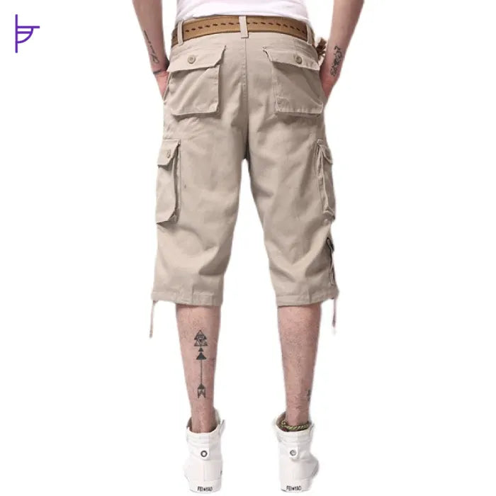 Pantacourt Cargo Homme Classique Ecru