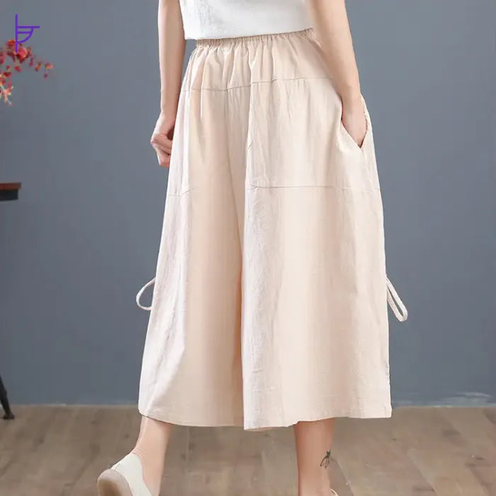 Pantacourt Chic Blanc Taille Haute Bohème