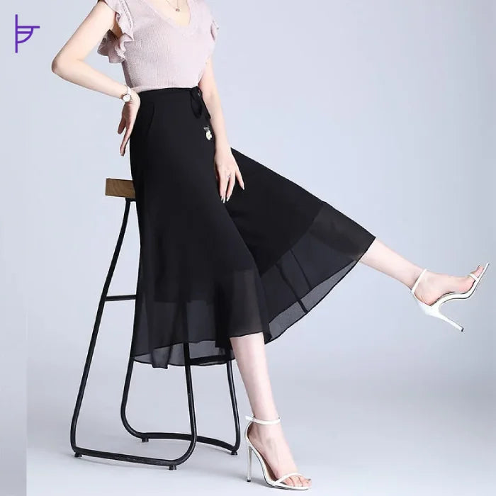 Pantacourt Chic Noir à Volants