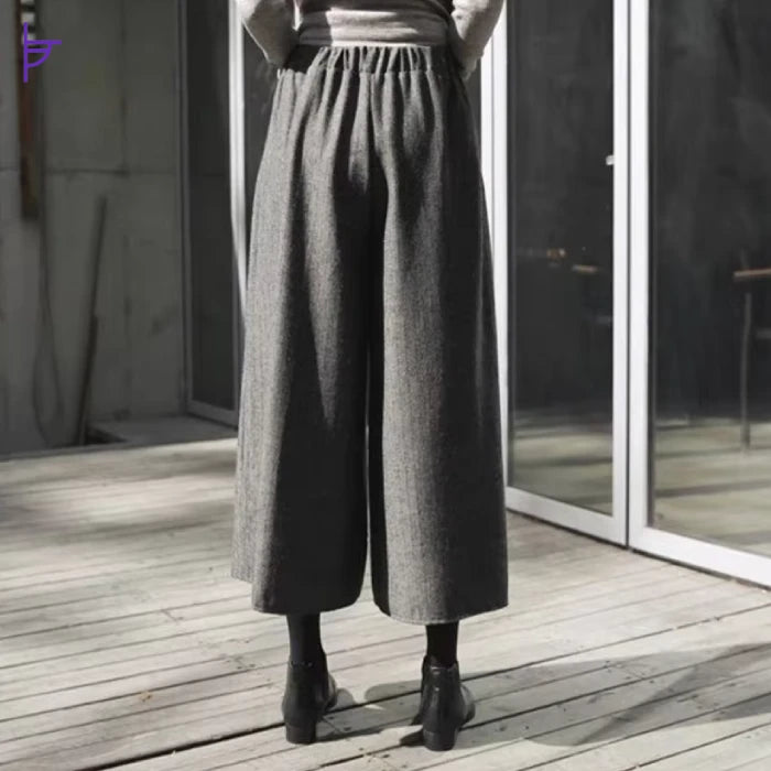 Pantacourt Chic Taille Haute Gris pour Femme