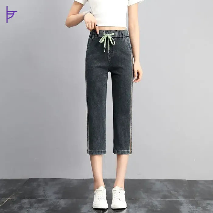 Pantacourt Droit en Jean Femme Railings