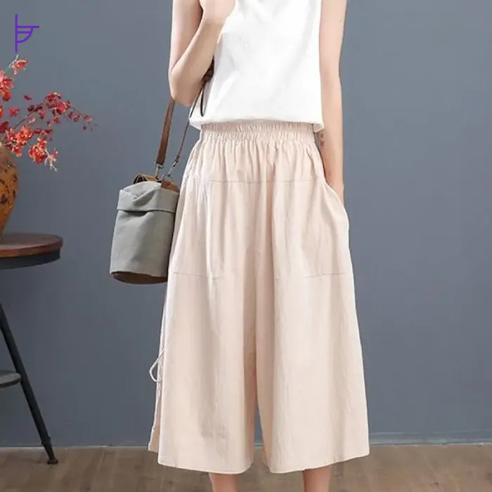 Pantacourt Femme Taille Haute Bohème