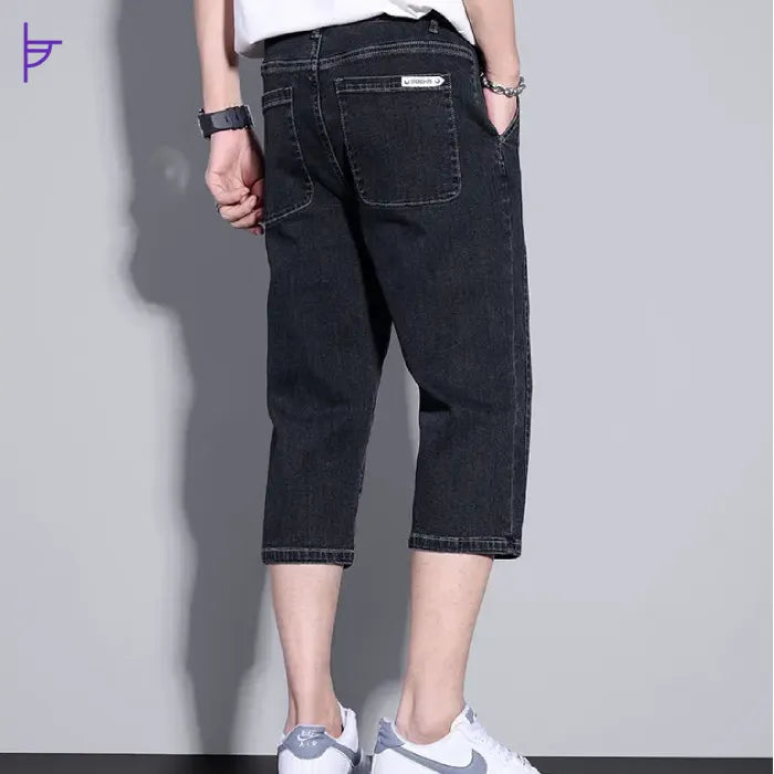 Pantacourt Homme Jean 3/4 Noir