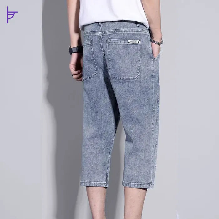 Pantacourt Jean Bleu Clair Oia pour Homme