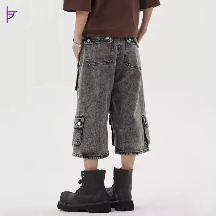 Pantacourt Jean Poche-Partout Noir Homme