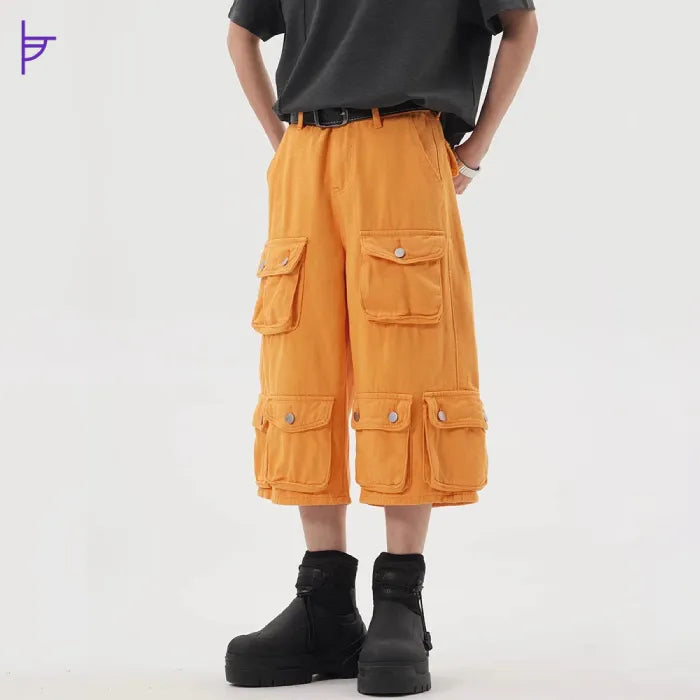 Pantacourt Jean Poche-Partout Orange Homme