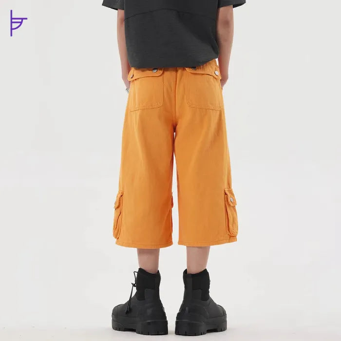 Pantacourt Jean Poche-Partout Orange Style Streetwear