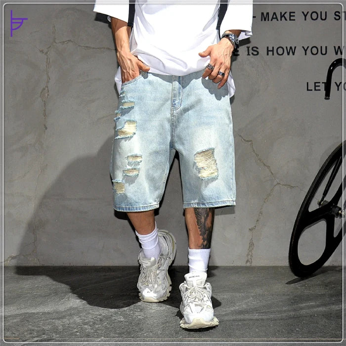 Pantacourt Jean Style Usé