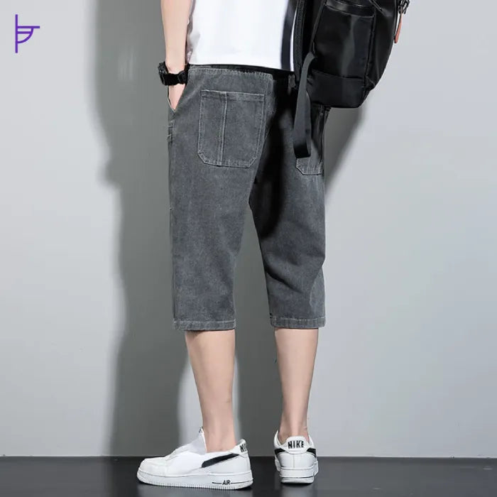 Pantacourt Jeans à Poche Tendance Homme