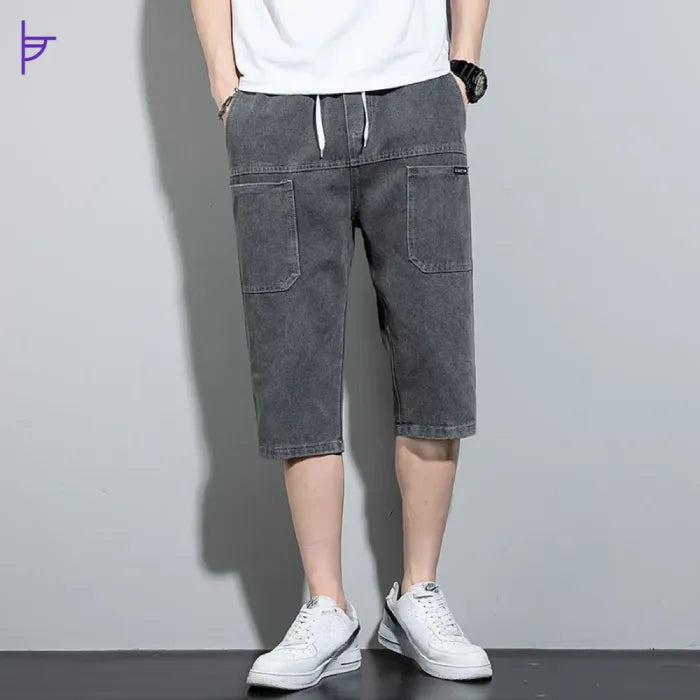 Pantacourt Jeans à Poche