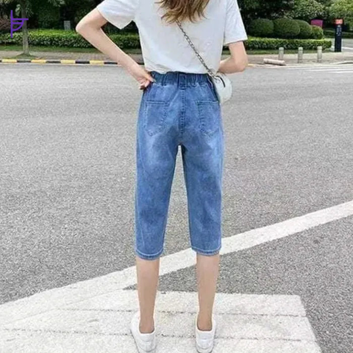 Coupe du Pantacourt Femme en Jean Stretch