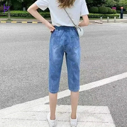 Coupe du Pantacourt Femme en Jean Stretch