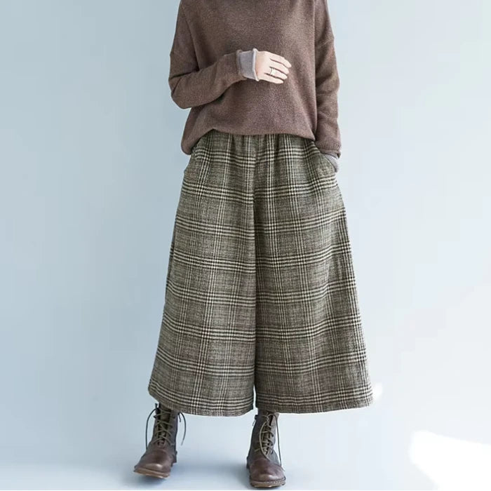Nouveautés Pantacourt Femme Vintage à Carreaux Tartan