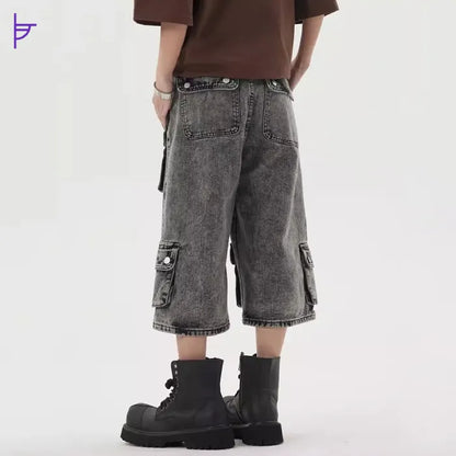 Pantacourt Jean Poche-Partout Noir Homme