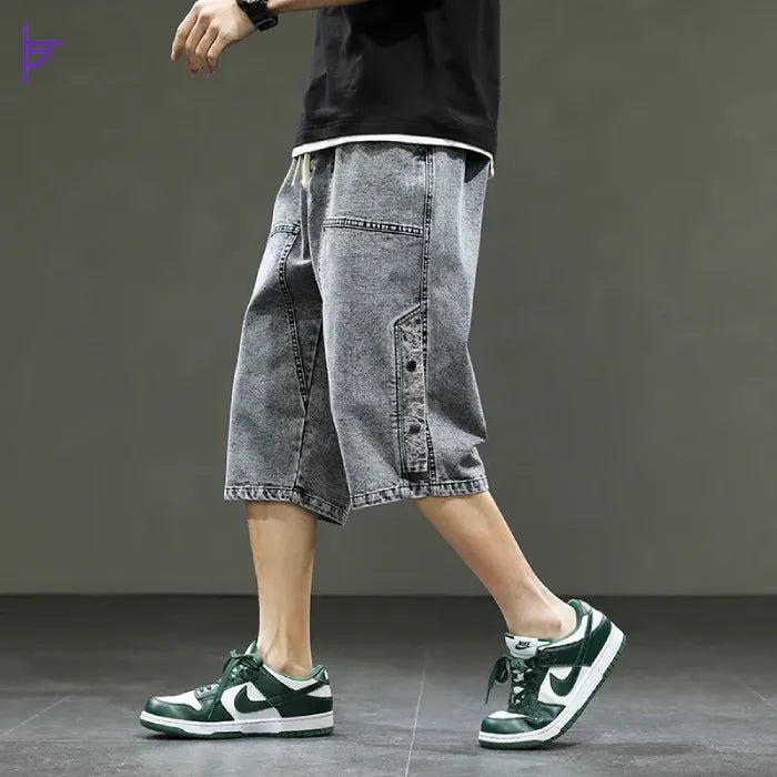 Pantacourt Jean pour Homme Gris