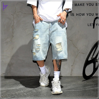 Pantacourt Jean Style Usé