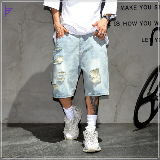 Pantacourt Jean Style Usé