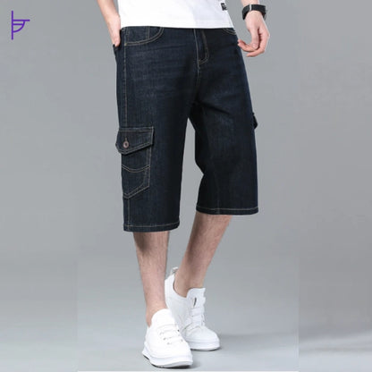 Pantacourt pour Homme en Jean Bleu Profond